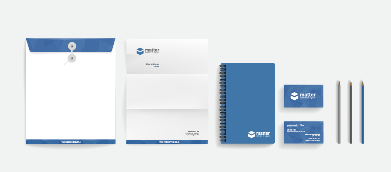 Matter Seguros Papelaria Aplicação Buffo Design Goiânia Matter Seguros Papelaria Aplicação Buffo Design Goiânia