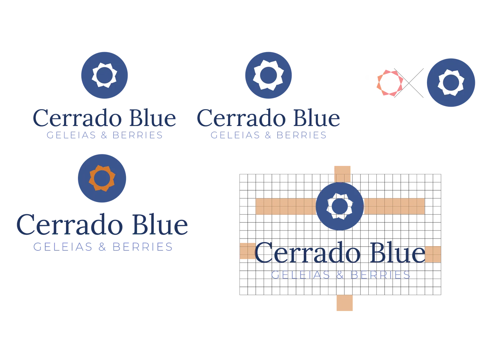 Grid de construção da logo Cerrado Blue