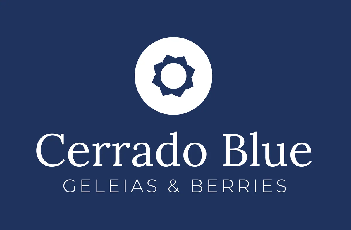 Logo da Cerrado Blue em branco sobre azul navy