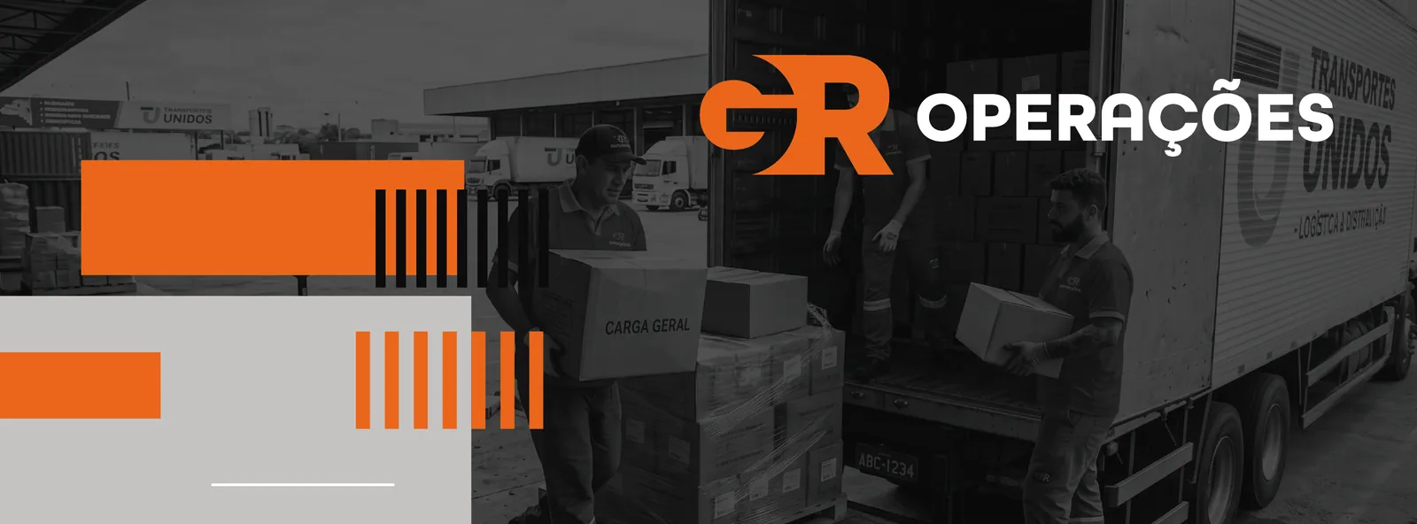 Capa de rede social da GR Operações com operação de carga