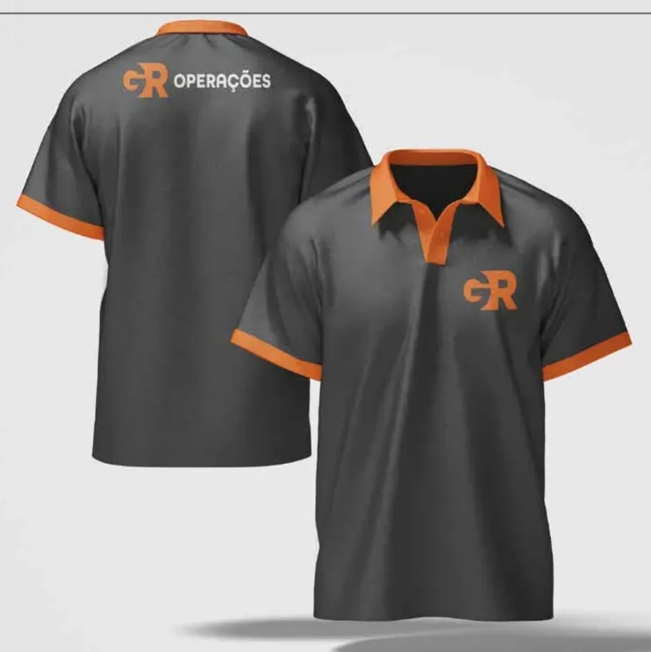 Camisa polo da GR Operações, frente e costas