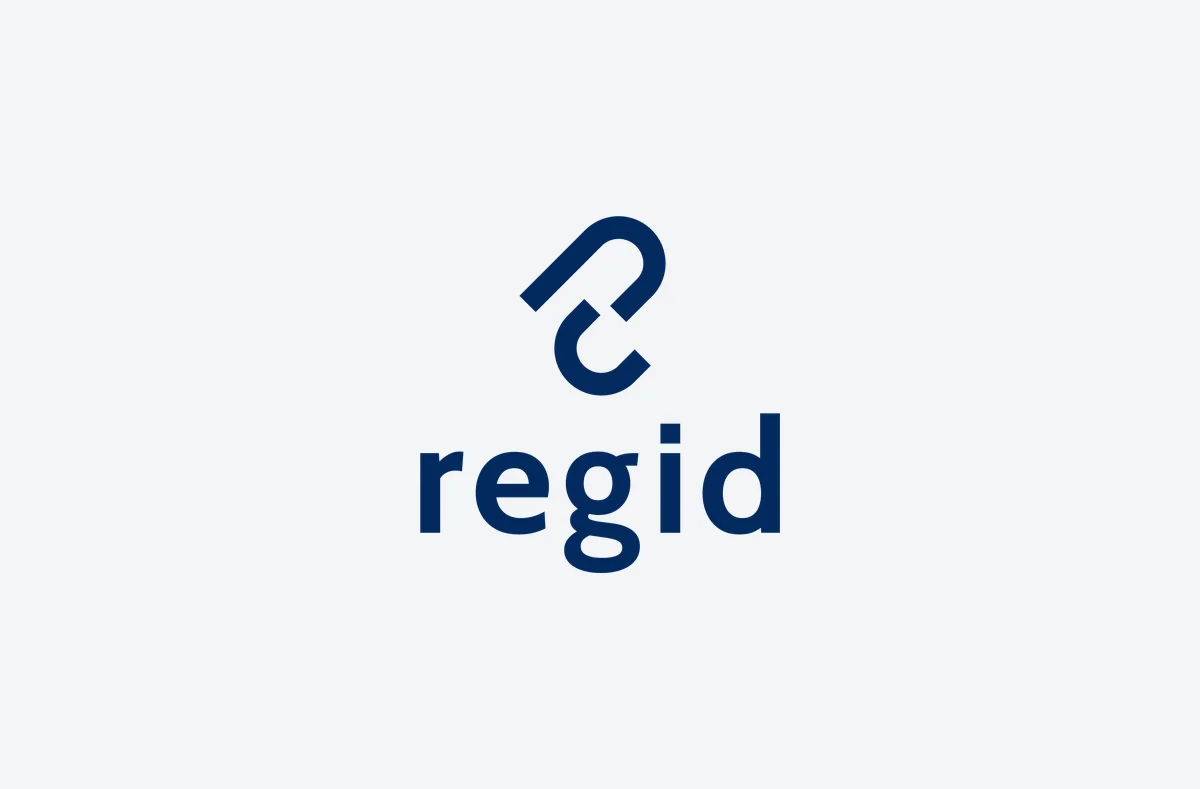 Versão vertical da Regid em azul-marinho