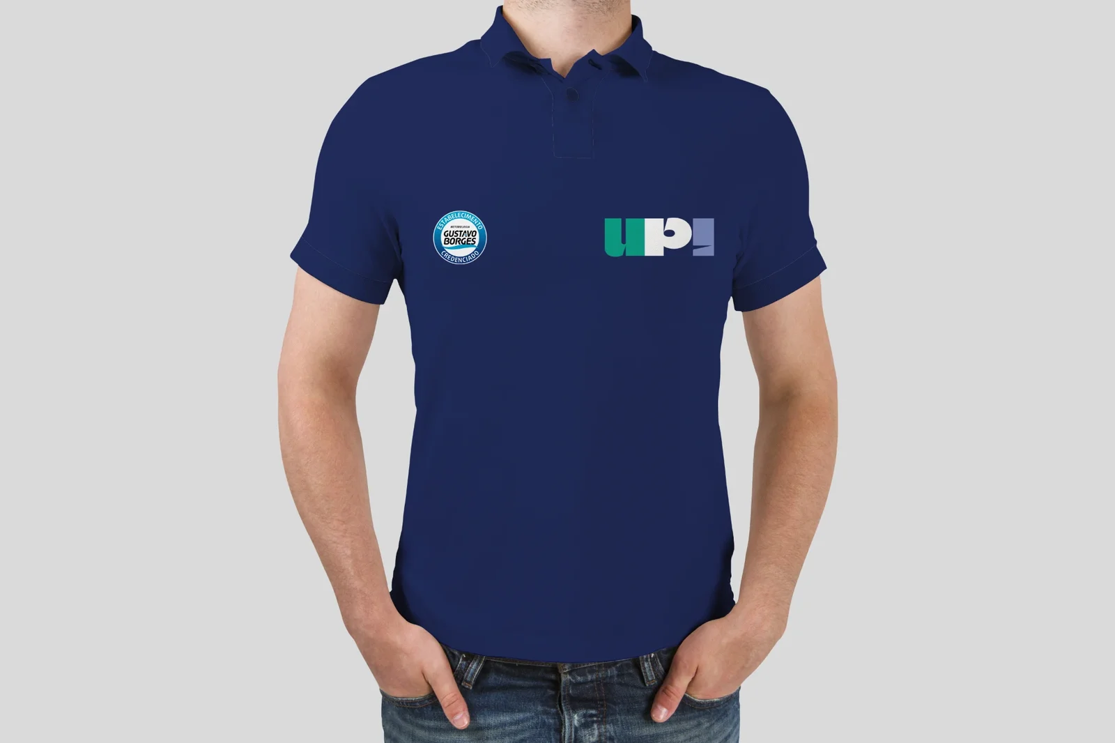Camisa polo azul-marinho da UP!