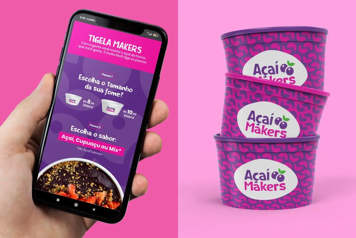 Potes de açaí da Açaí Makers