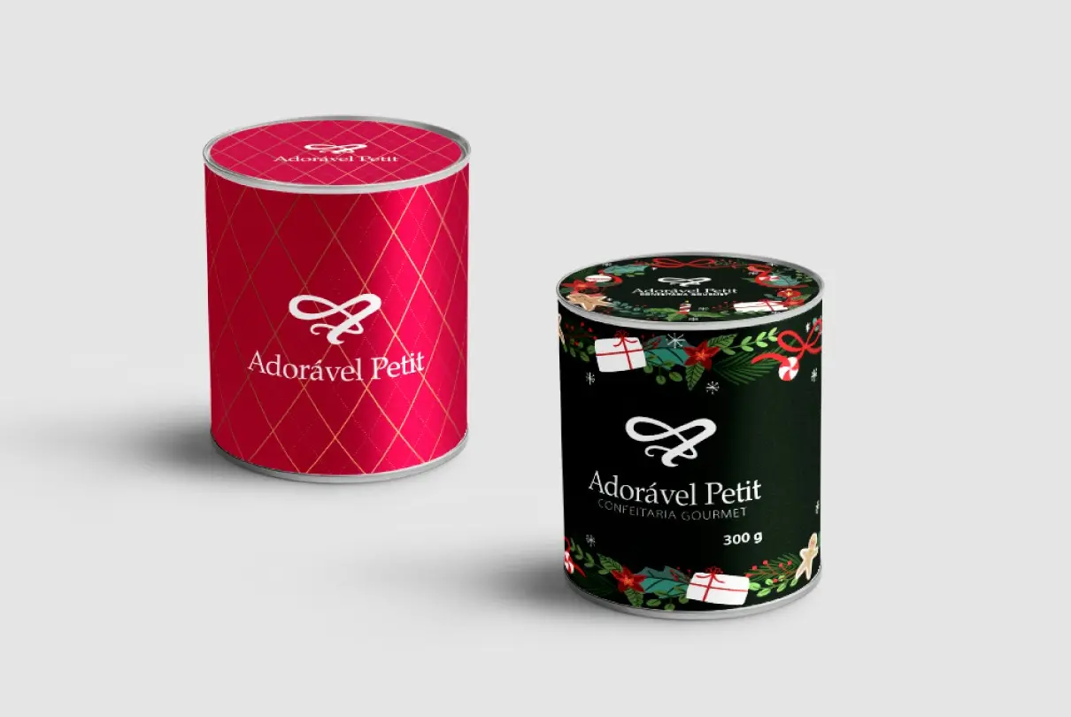 Latas de presente da Adorável Petit
