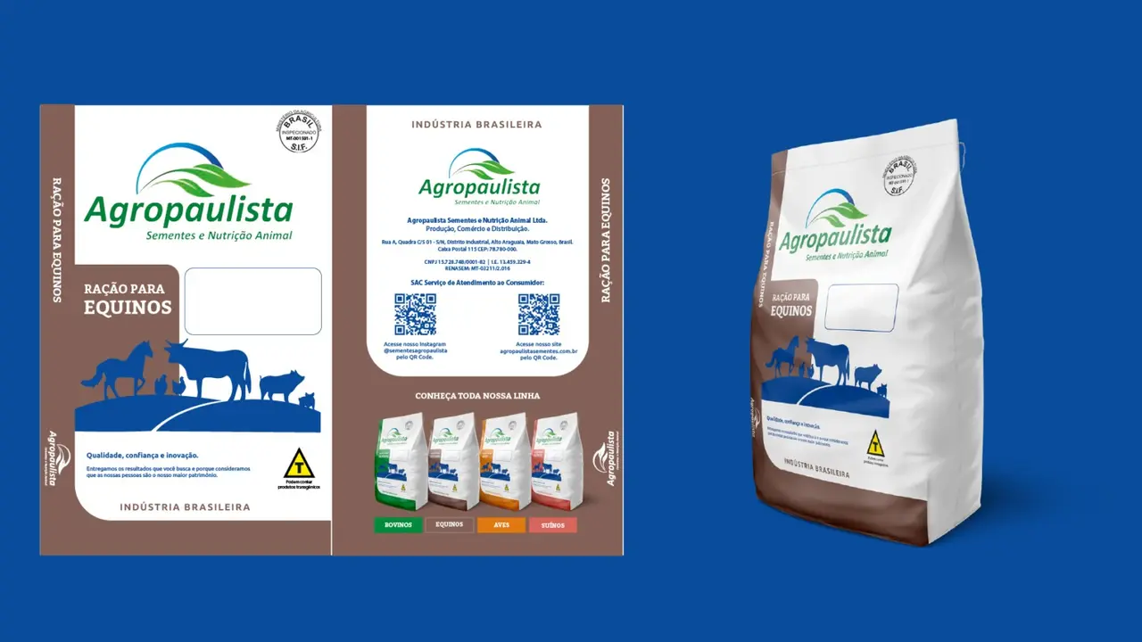Agropaulista – sacaria de ração para equinos – planificação e frente