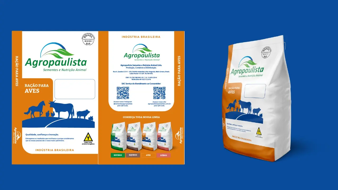 Agropaulista – sacaria de ração para aves – planificação e frente