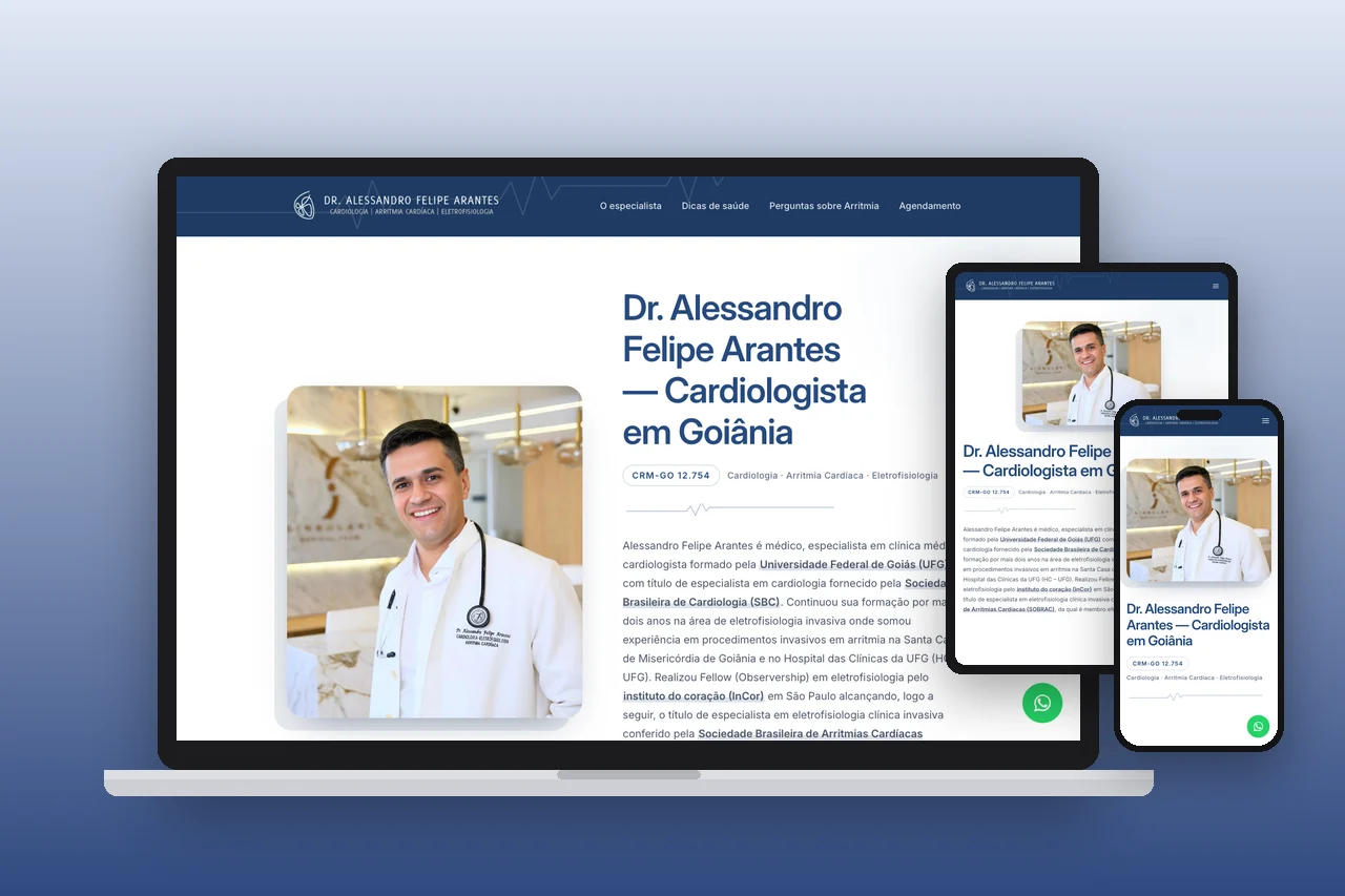 Dr. Alessandro Felipe Arantes – website – versões para notebook, tablet e celular