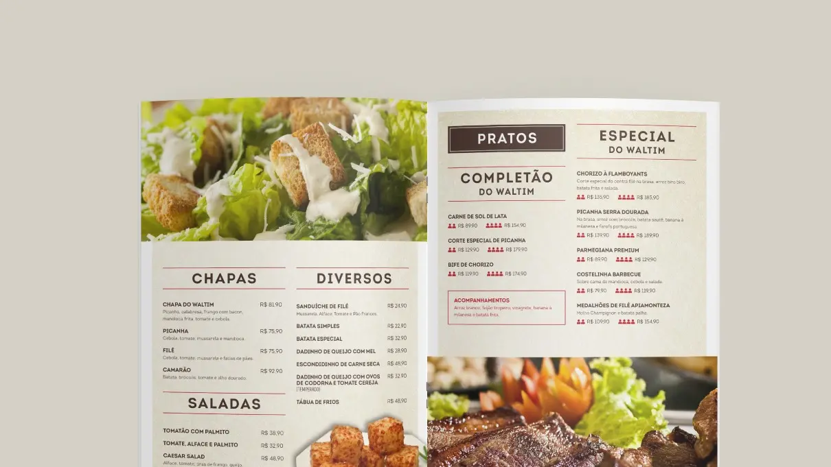 Boteco do Waltim - Design Editorial - Cardápio