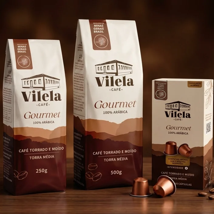 Café Vilela — projeto da Buffo Design