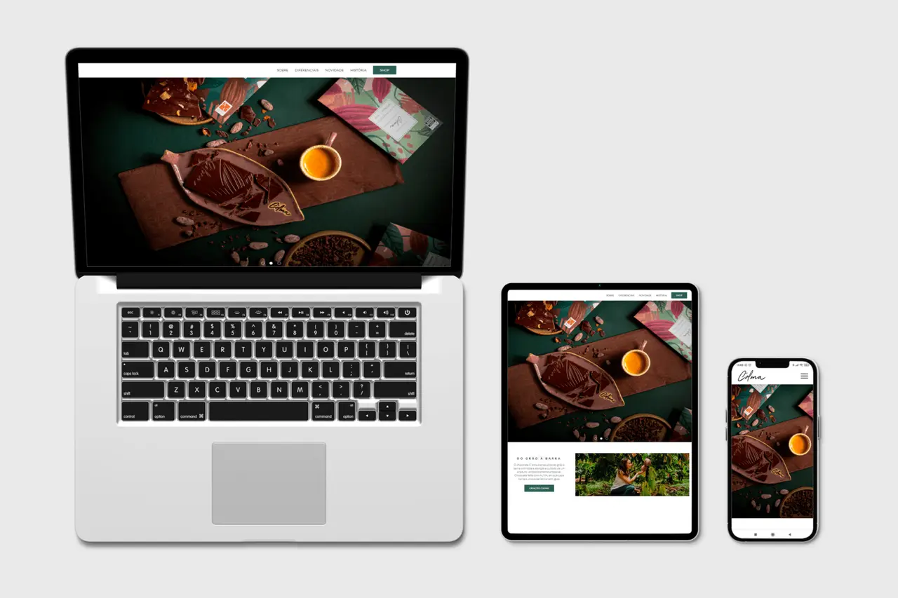 Website Calm Chocolates - Criação de Website