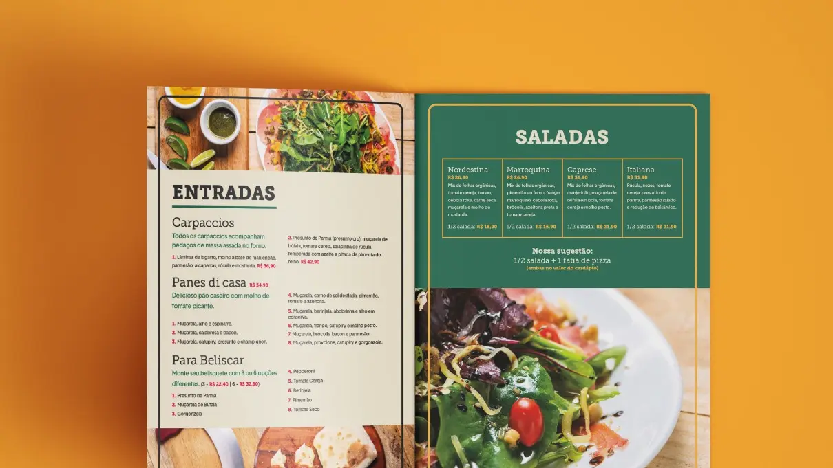 P di Pizza - Design Editorial - Cardápio
