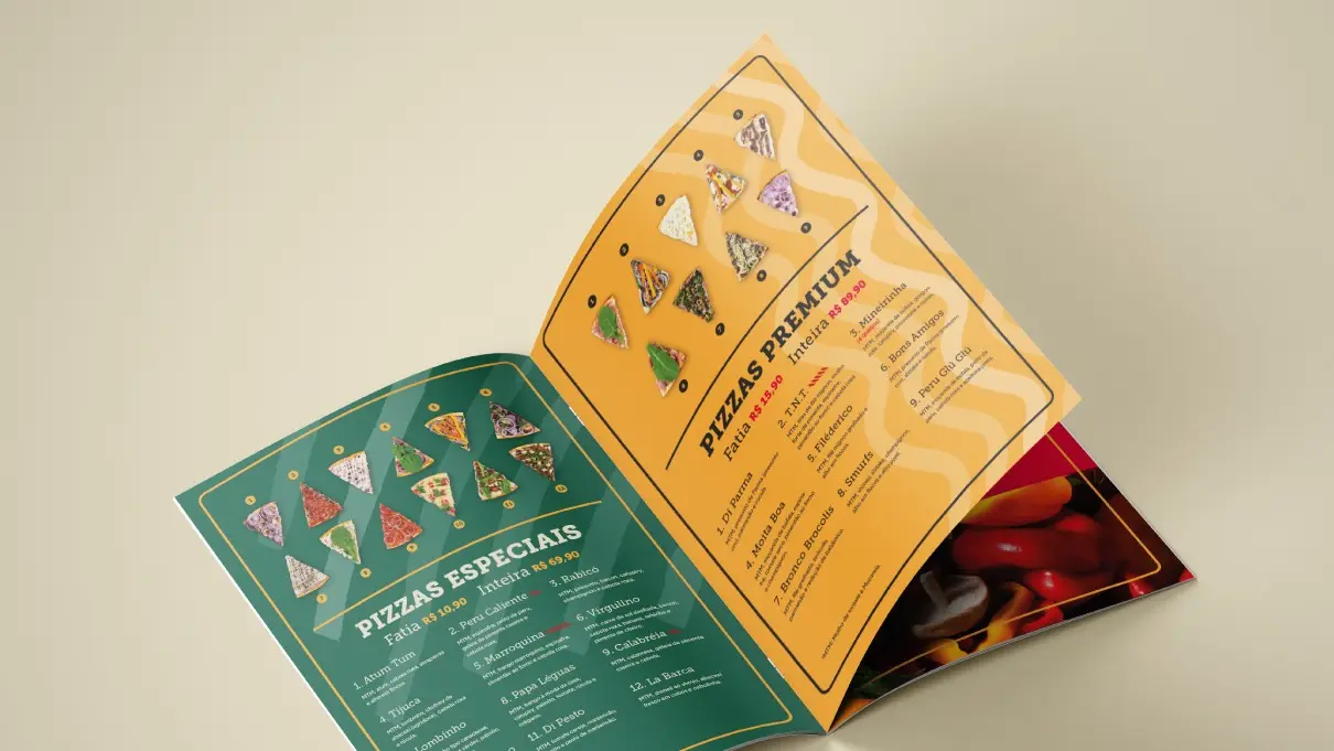 P di Pizza - Design Editorial - Cardápio