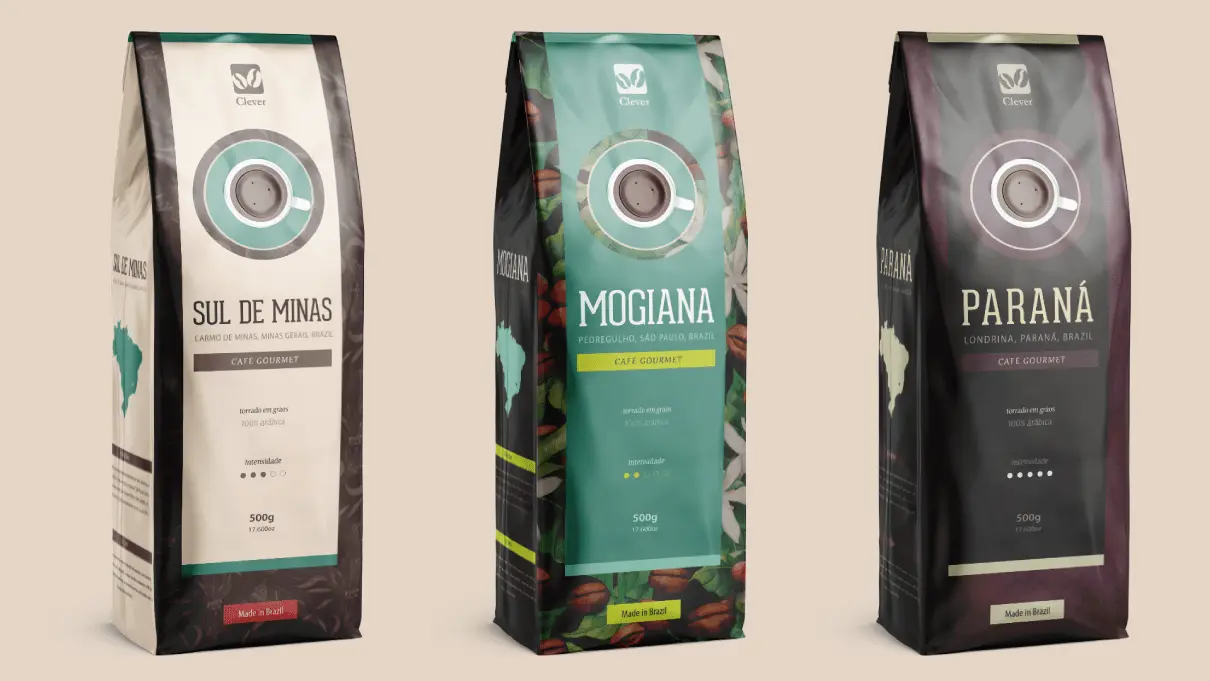 Criação de embalagens - Rótulo de café - Embalagem