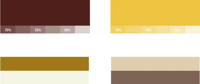 Coffee Time – paleta – marrom, amarelo e tons de apoio