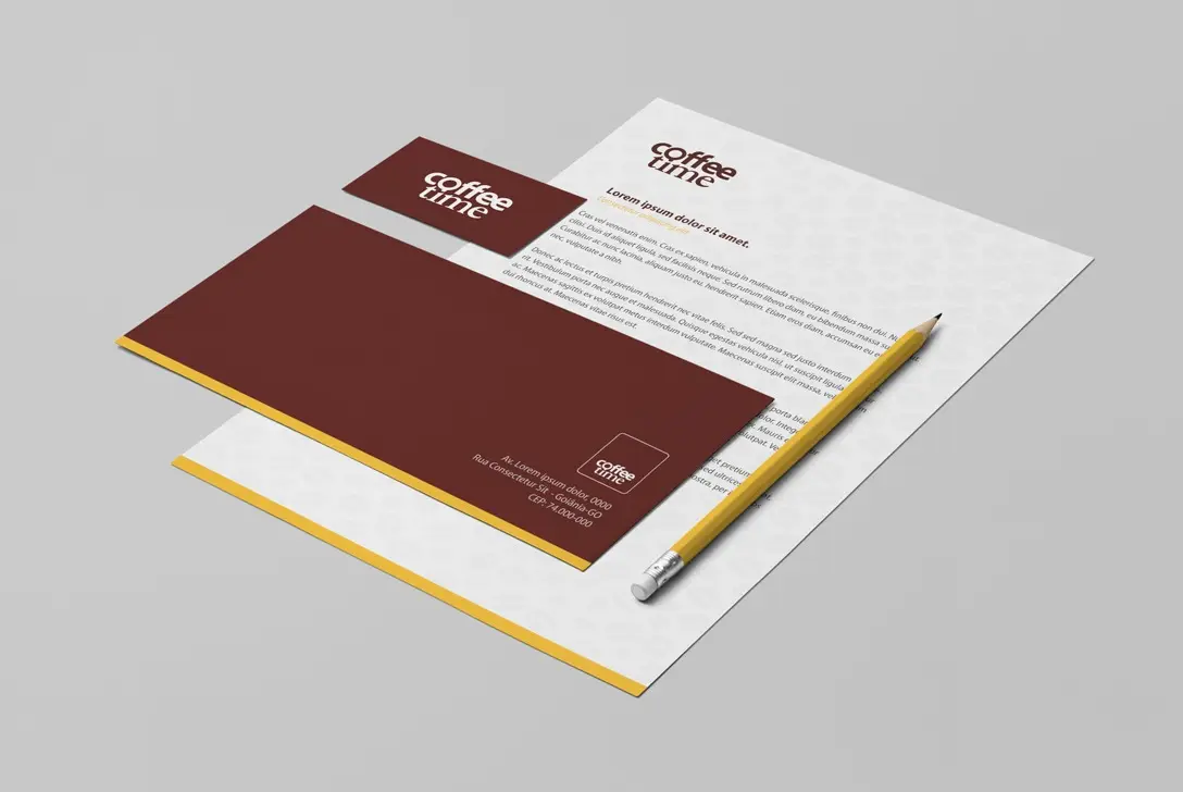 Coffee Time – papel timbrado e envelope
