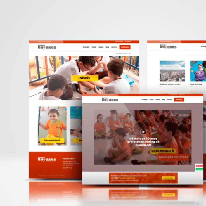 Colegio Goyases — projeto de Websites, UI/UX Design da Buffo Design