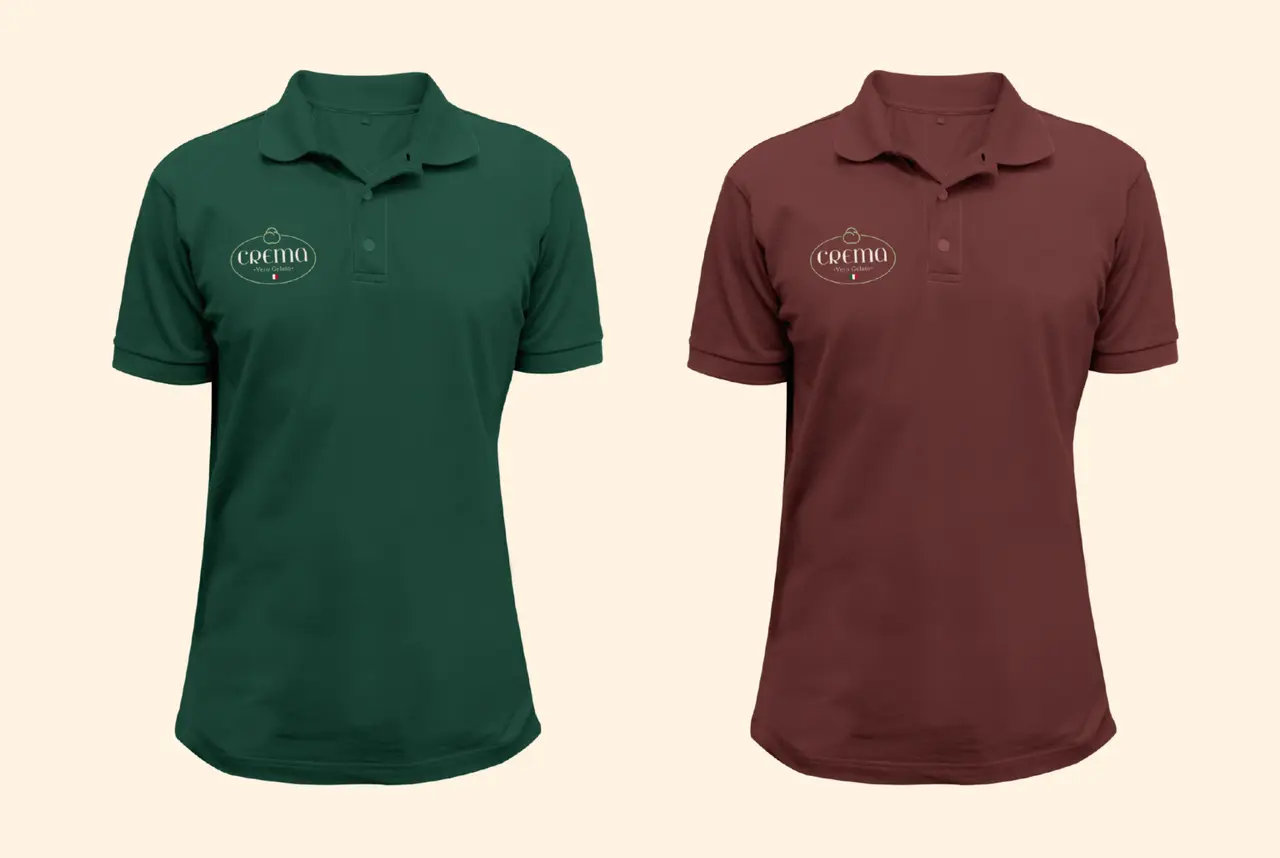 Crema – camisas polo da equipe