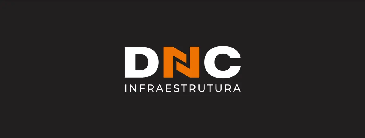 DNC Infraestrutura – logotipo – versão negativa sobre preto