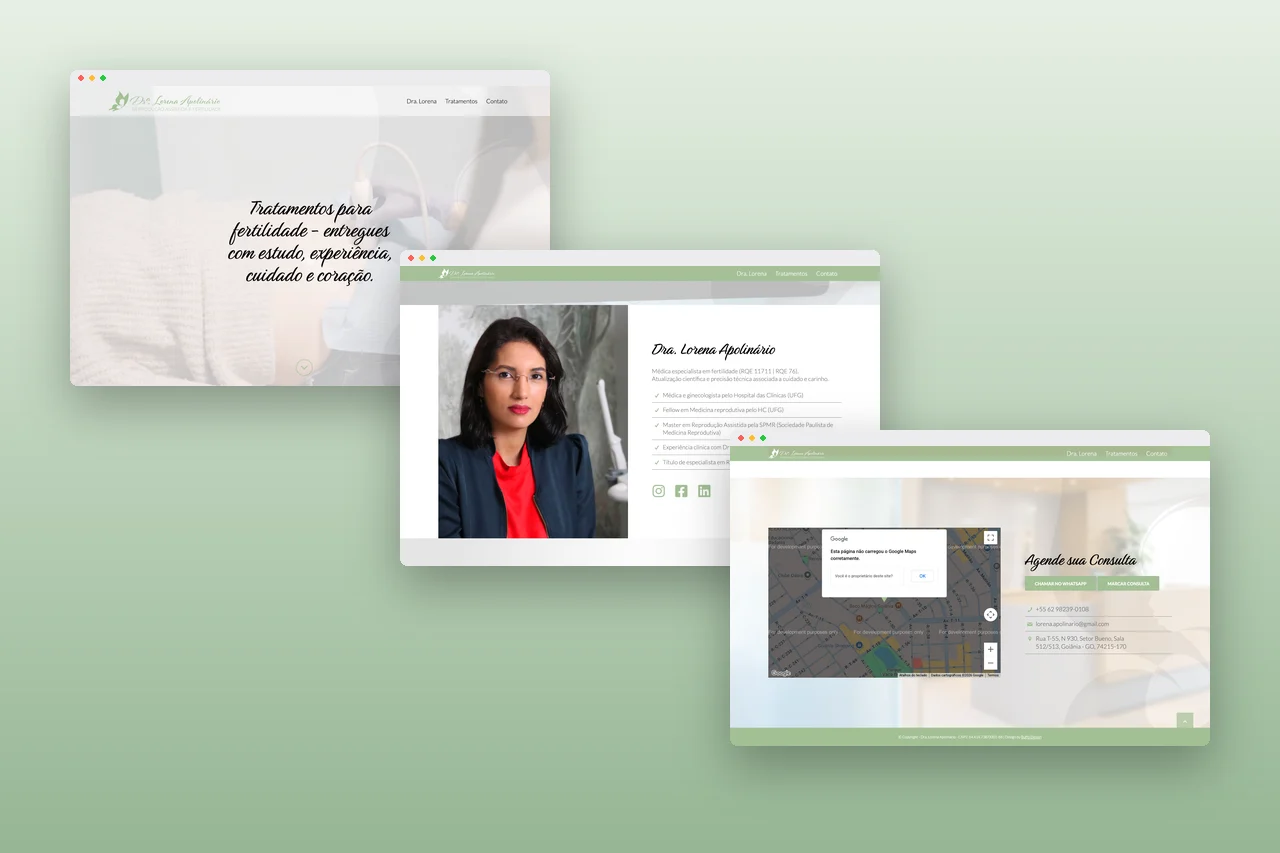 Dra. Lorena Apolinário – website – páginas internas