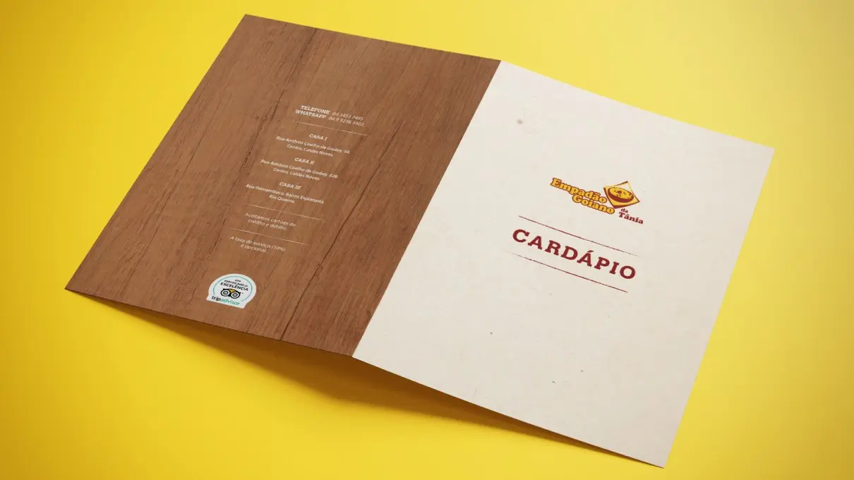Empadão Goiano da Tânia - Design Editorial - Cardápio