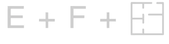 Espaço Fino – símbolo – construção com as letras E e F e a planta