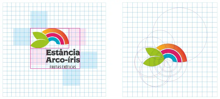 Estância Arco-íris – logotipo – grid e construção do símbolo