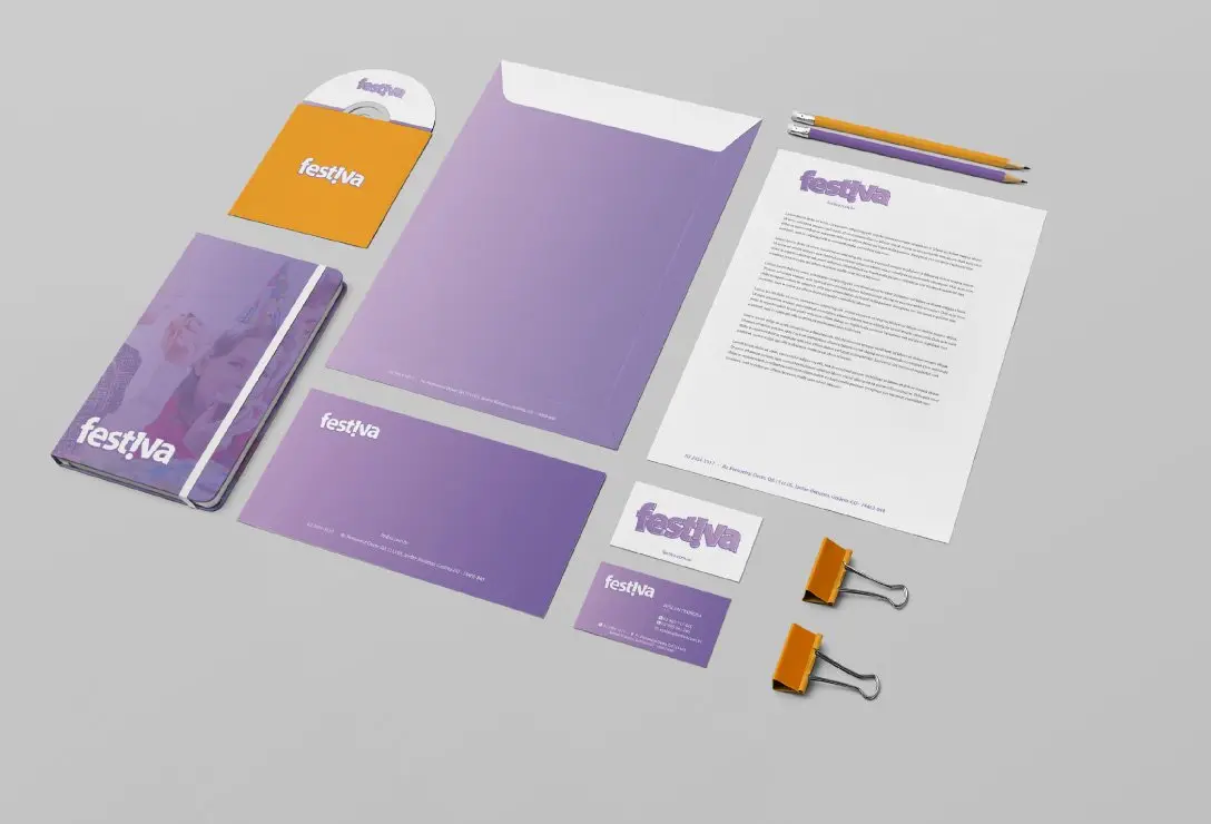 Festiva – papelaria – pasta, envelope, papel timbrado e cartões