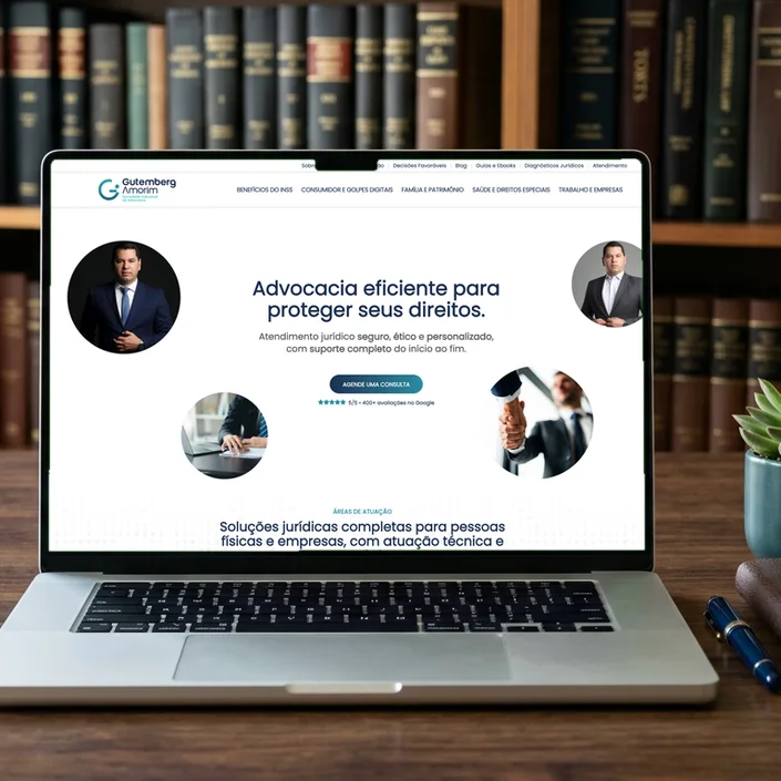 Gutemberg Amorim Advogados — projeto da Buffo Design