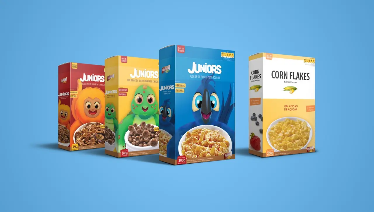 Linha de caixas de cereal Juniors