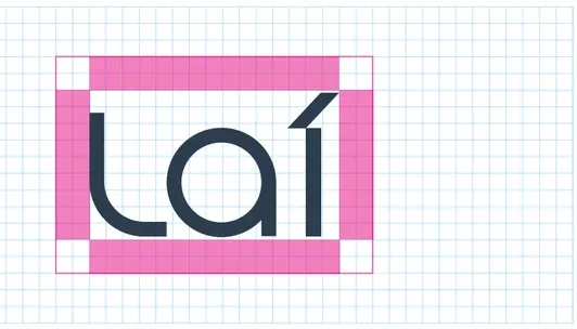 Grid de construção e área de segurança da logo Laí