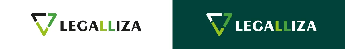 Legalliza – logotipo – versões sobre branco e verde