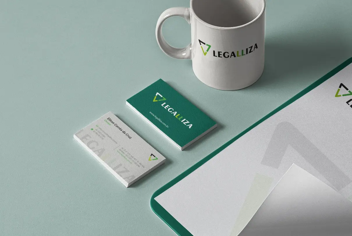 Legalliza – papelaria – caneca, cartões e pasta