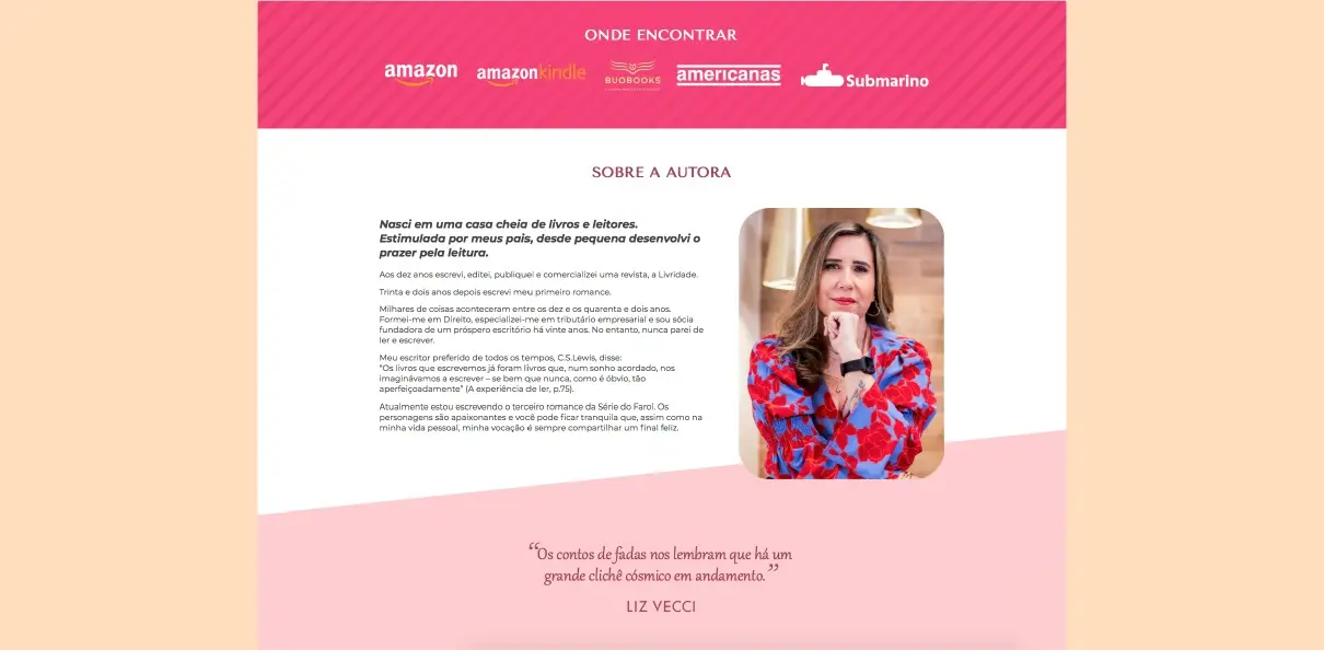 Liz Vecci – website – sobre a autora e onde encontrar