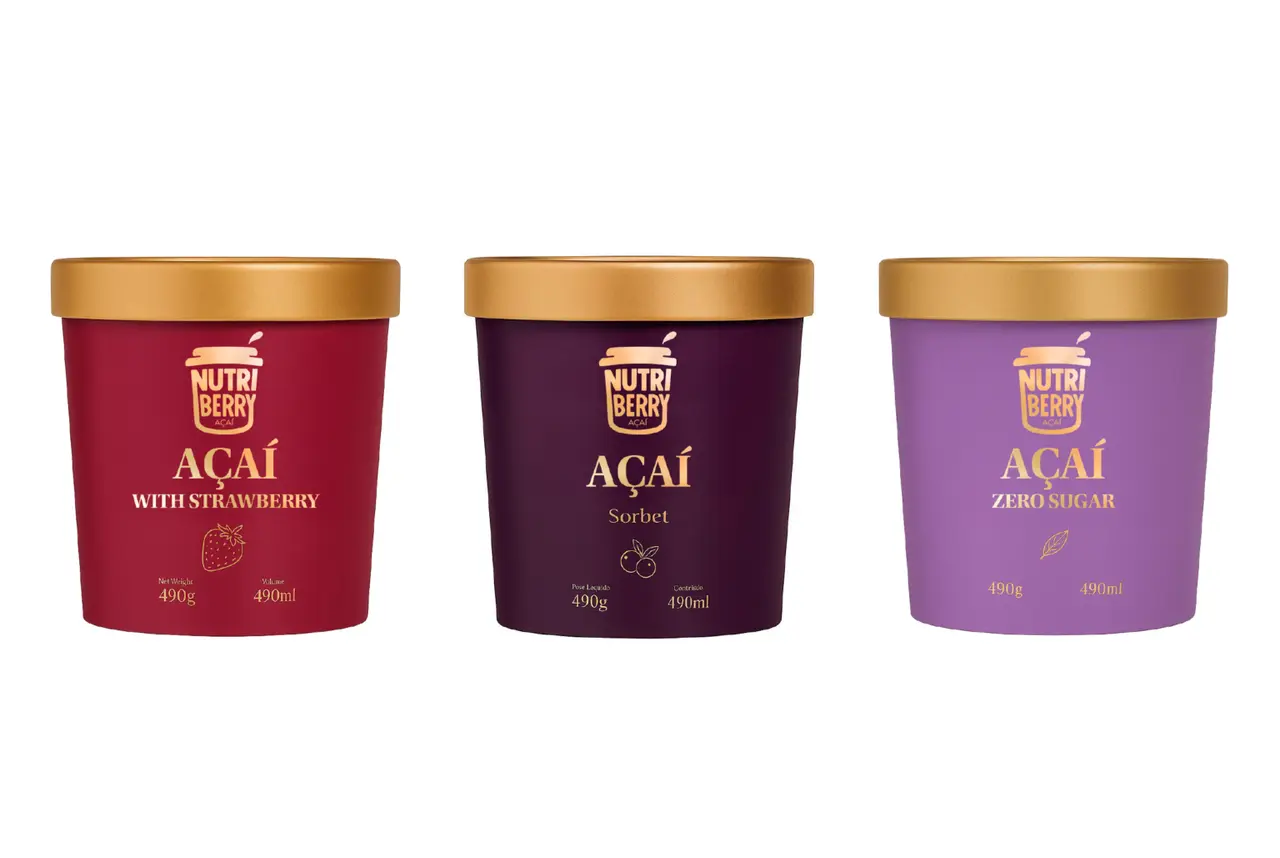 Nutri Berry – potes de açaí – com morango, sorbet e zero açúcar
