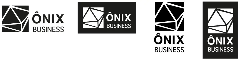 Ônix Business – logotipo – versões horizontal e vertical, positiva e negativa