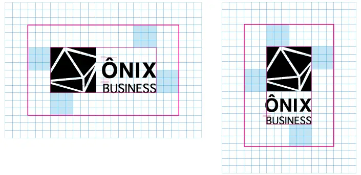 Ônix Business – logotipo – grid de construção