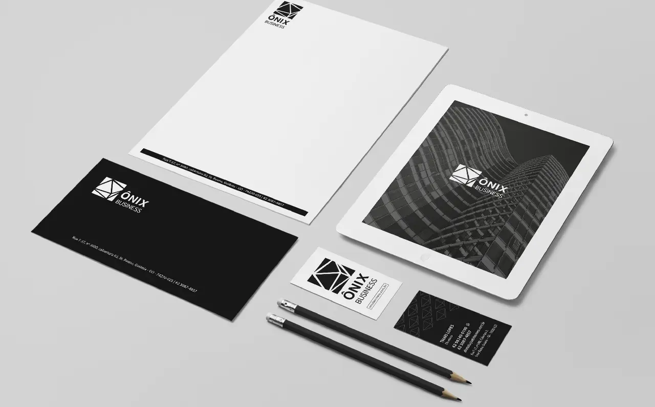 Ônix Business – papelaria – papel timbrado, envelope, pasta e cartões