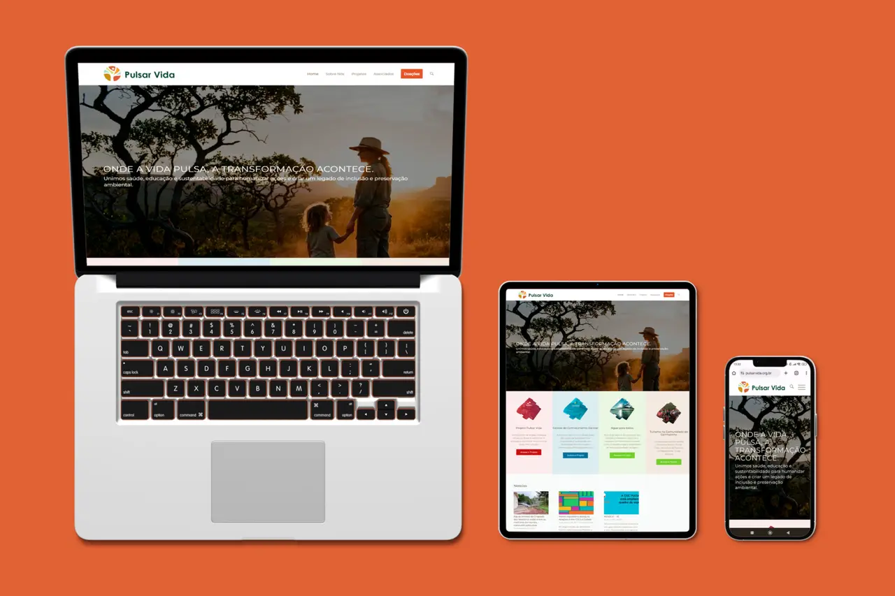 Pulsar Vida – website – versões para notebook, tablet e celular