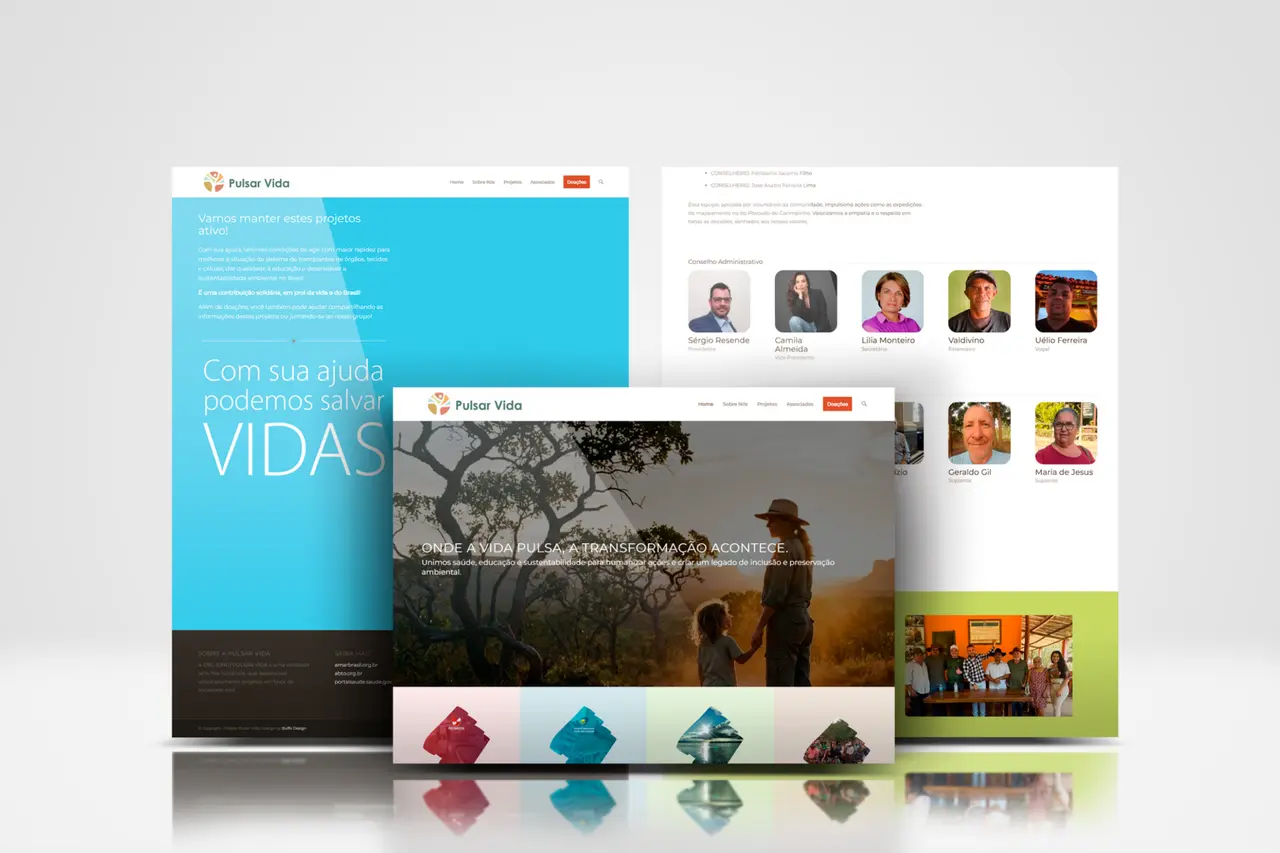 Pulsar Vida – website – páginas institucionais