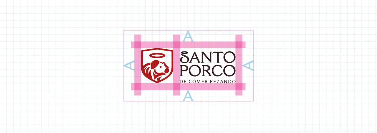 Santo Porco – logotipo – grid de construção