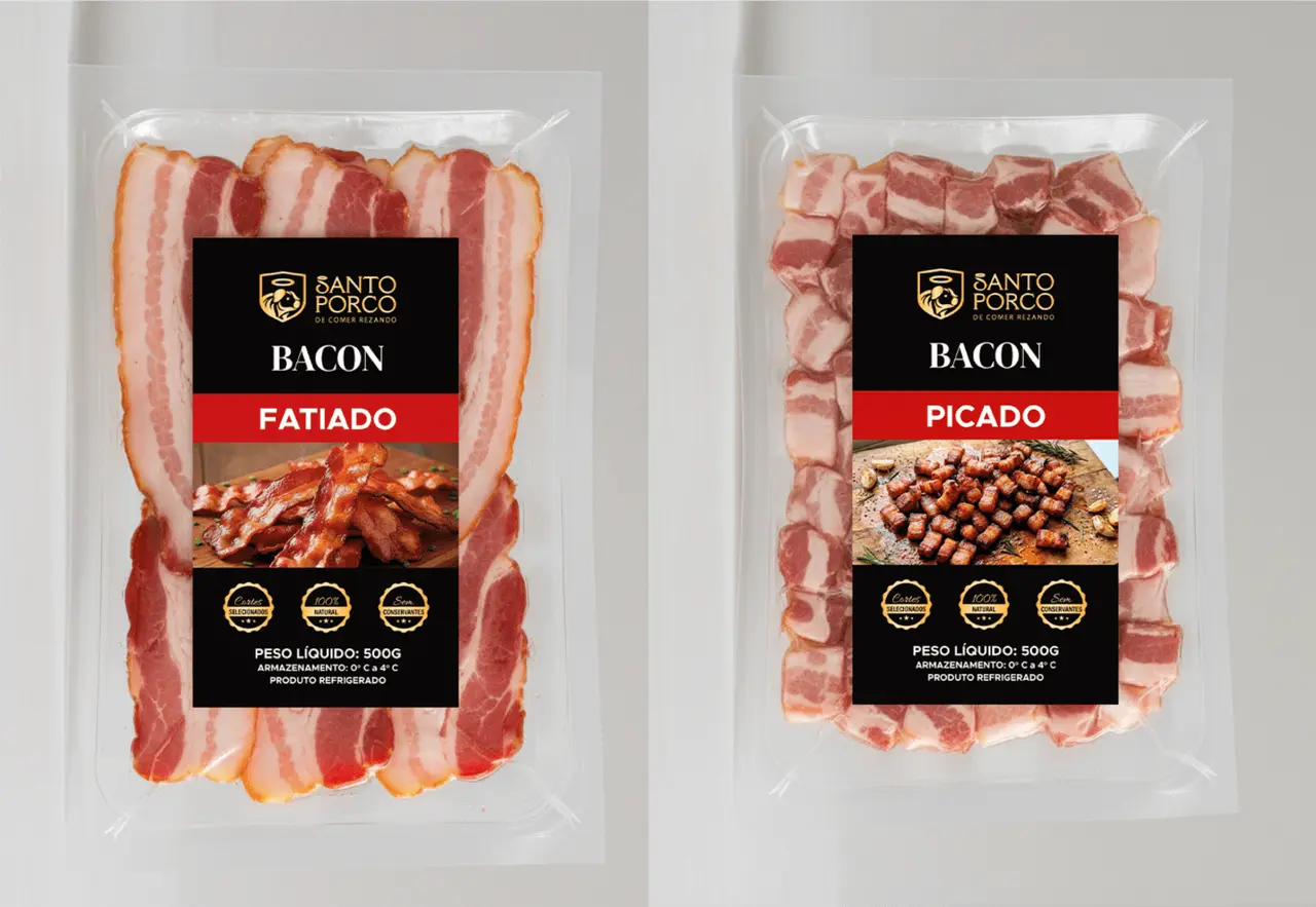 Santo Porco – embalagens de bacon fatiado e picado