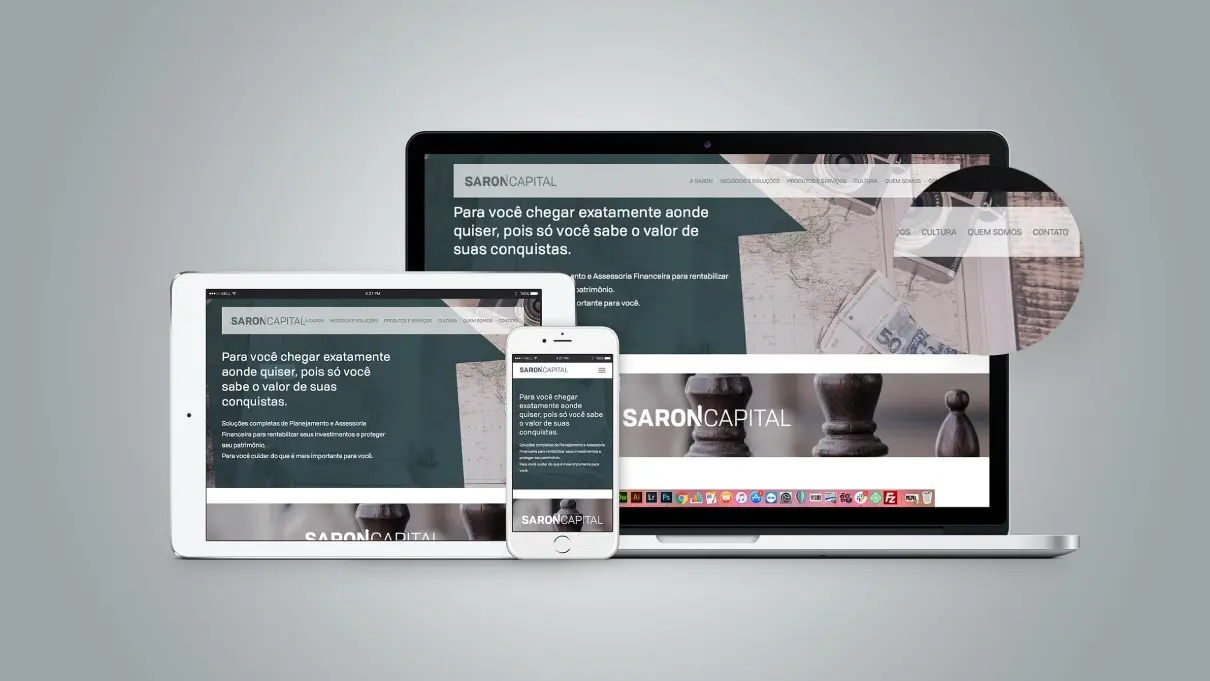 Saron Capital – website – versões para notebook, tablet e celular