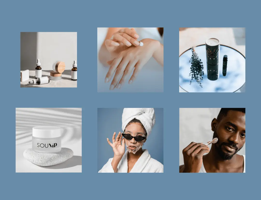 SouVip – painel visual – produtos e cuidados com a pele