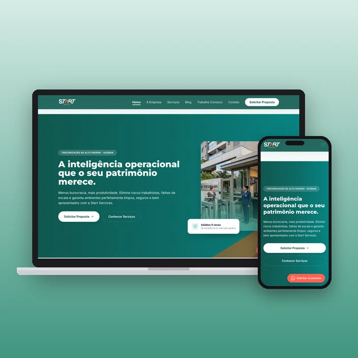 Start Services – Website — projeto de Websites, UI/UX Design da Buffo Design