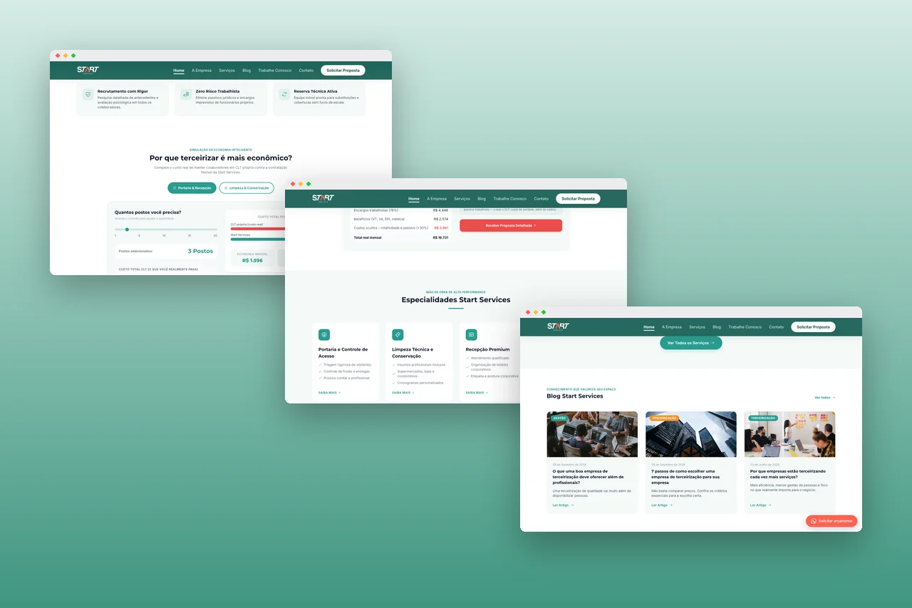 Start Services – website – páginas internas