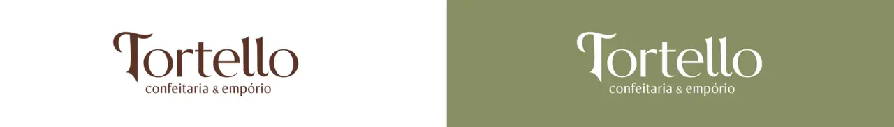 Tortello – logotipo – versões sobre branco e verde