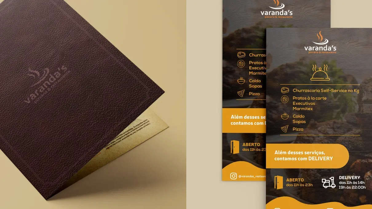 Varanda's – cardápio – capa e folhetos de delivery