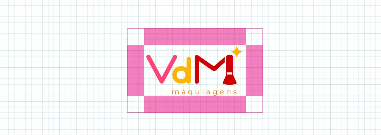 VdM Maquiagens – logotipo – grid de construção