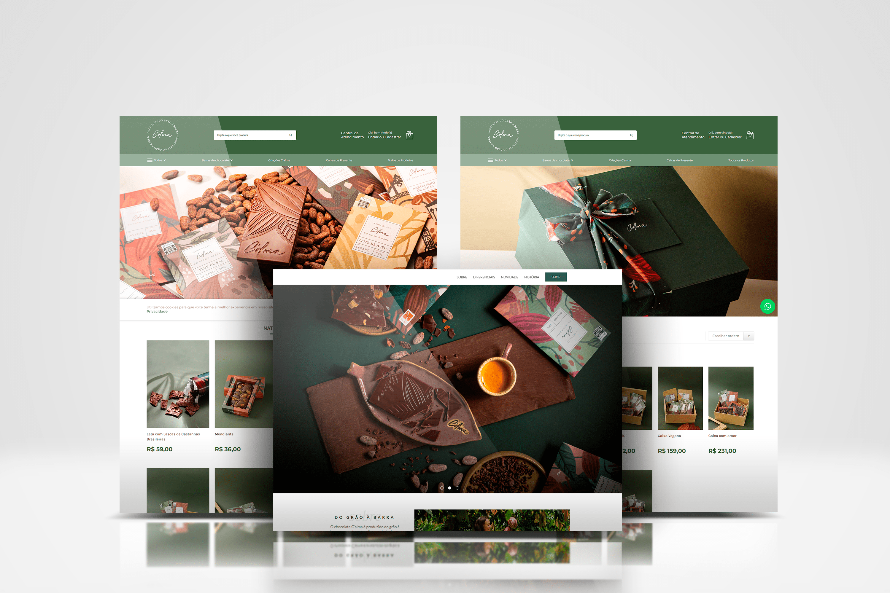 Website Calm Chocolates - Criação de Website - Buffo Design Gráfico - Goiânia